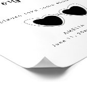 ミニマモダンリスト結婚のサングラスの好意サイン ポスター (角)