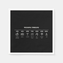 ミニマモダンリスト結婚のタイムライン詳細 スタンダードカクテルナプキン