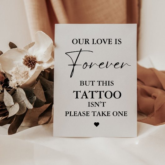 ミニマモダンリスト結婚のタトゥーパーティー徴候 台座サイン