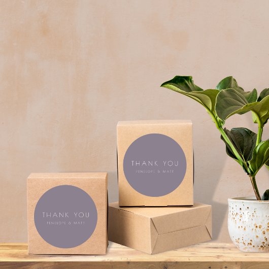 ミニマモダンリスト結婚のデュスティ・パープル ラウンドシール