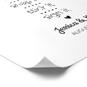 ミニマモダンリスト結婚のフォトゲストブックサイン ポスター (角)