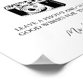 ミニマモダンリスト結婚のフォトゲストブックサイン ポスター (角)