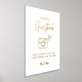 ミニマモダンリスト結婚のフォトゲストブックサイン 箔ポスター (レイダウン)