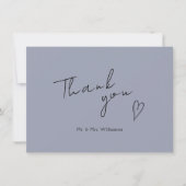 ミニマモダンリスト結婚のフラットサンキューカード サンキューカード (正面)