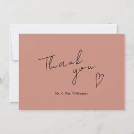 ミニマモダンリスト結婚のフラットサンキューカード サンキューカード