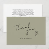 ミニマモダンリスト結婚のフラットサンキューカード サンキューカード (正面/裏面)