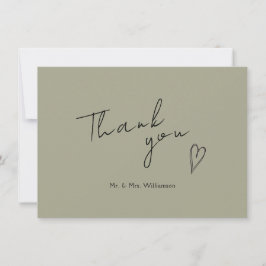 ミニマモダンリスト結婚のフラットサンキューカード サンキューカード