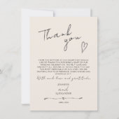 ミニマモダンリスト結婚のフラットサンキューカード サンキューカード (正面)