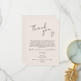 ミニマモダンリスト結婚のフラットサンキューカード サンキューカード