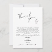 ミニマモダンリスト結婚のフラットサンキューカード サンキューカード (正面)