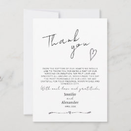 ミニマモダンリスト結婚のフラットサンキューカード サンキューカード