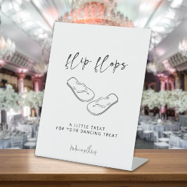 ミニマモダンリスト結婚のフリップフロップ踊り足 台座サイン