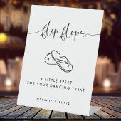 ミニマモダンリスト結婚のフリップフロップ踊り足 台座サイン