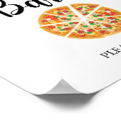 ミニマモダンリスト結婚のブライダルシャワーピザバー ポスター (角)