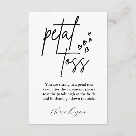 ミニマモダンリスト結婚のペタルトスを見送る エンクロージャーカード (正面)