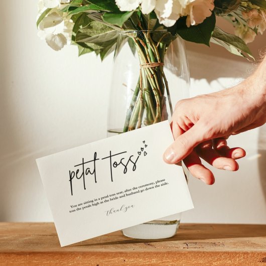 ミニマモダンリスト結婚のペタルトスを見送る エンクロージャーカード