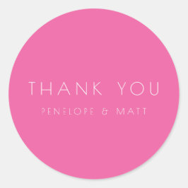 ミニマモダンリスト結婚のホットピンク ラウンドシール