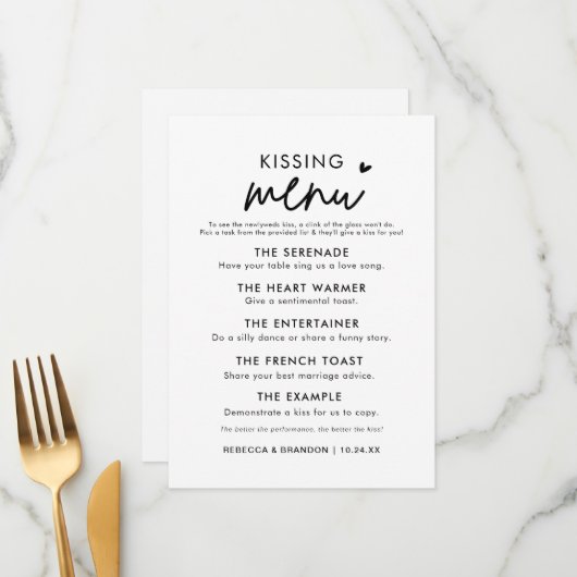 ミニマモダンリスト結婚のメキスをするニュー メニュー (正面/裏面インサイチュ)