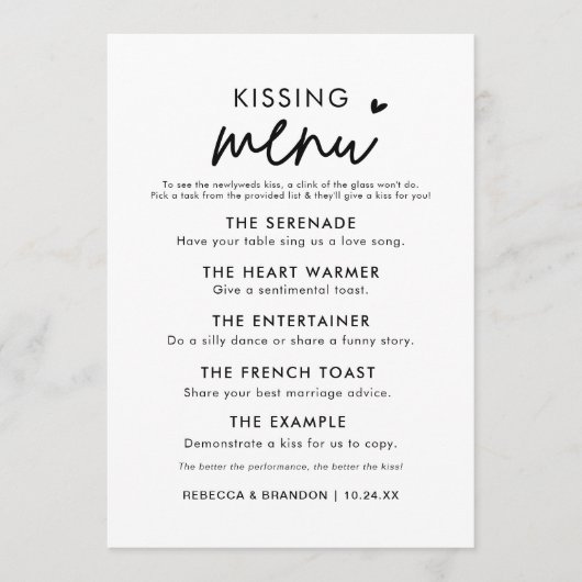 ミニマモダンリスト結婚のメキスをするニュー メニュー (正面)