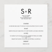 ミニマモダンリスト結婚のメニューカード メニュー (正面)