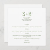 ミニマモダンリスト結婚のメニューカード メニュー (正面/裏面)