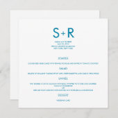 ミニマモダンリスト結婚のメニューカード メニュー (正面/裏面)