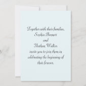 ミニマモダンリスト結婚のライトブルーの水色 招待状 (裏面)