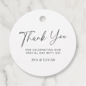 ミニマモダンリスト結婚のラウンド フェイバータグ (正面)