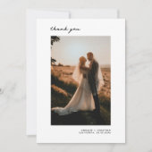 ミニマモダンリスト結婚の写真ありがとうモカ サンキューカード (正面)