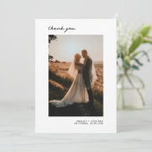 ミニマモダンリスト結婚の写真ありがとうモカ サンキューカード (スタンド正面)