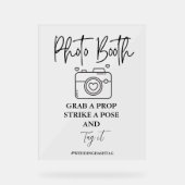 ミニマモダンリスト結婚の写真ブースの看板 アクリルサイン (正面)