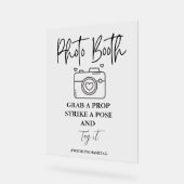 ミニマモダンリスト結婚の写真ブースの看板 アクリルサイン (傾斜)