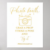 ミニマモダンリスト結婚の写真ブースの看板 箔ポスター (正面)