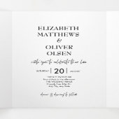 ミニマモダンリスト結婚の写真三重Invitati 三つ折り招待状 (内部中)