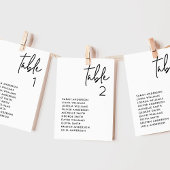 ミニマモダンリスト結婚の座席表カード 招待状