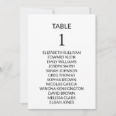 ミニマモダンリスト結婚の座席表カード 招待状 (正面)