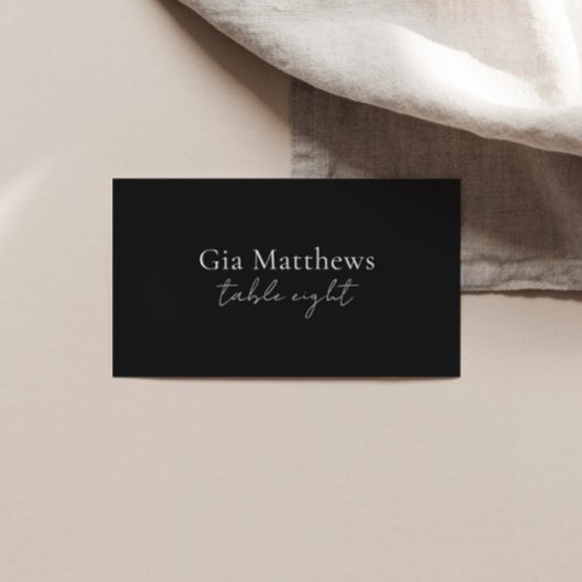 ミニマモダンリスト結婚の座席表（ブラック） プレイスカード