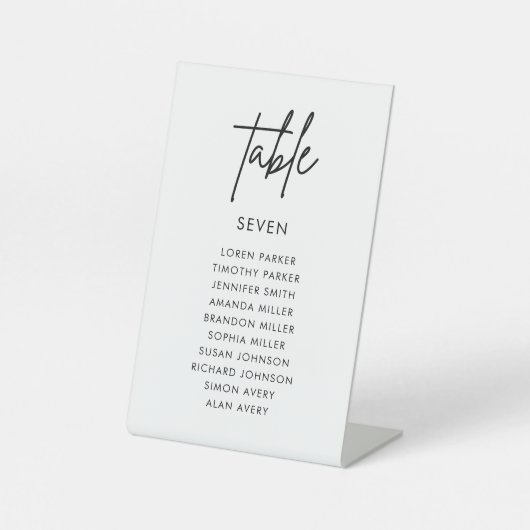 ミニマモダンリスト結婚の座席表 台座サイン (正面)