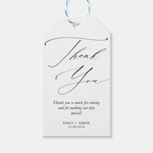 ミニマモダンリスト結婚の感謝のギフトラベル ギフトタグ (正面)