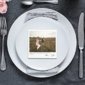 ミニマモダンリスト結婚の感謝の写真カスタム スタンダードカクテルナプキン