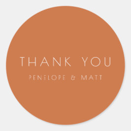 ミニマモダンリスト結婚の感謝オレンジ焼き ラウンドシール