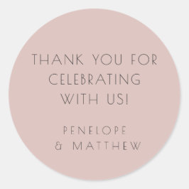 ミニマモダンリスト結婚の感謝ダスティ赤面 ラウンドシール
