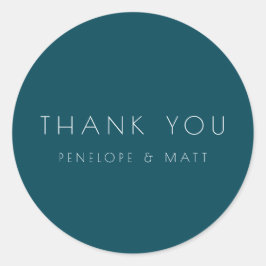 ミニマモダンリスト結婚の感謝ティール（緑がかった色） ラウンドシール