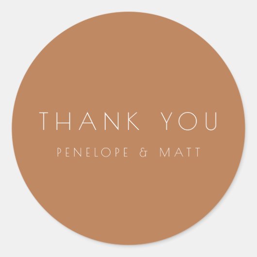 ミニマモダンリスト結婚の感謝テラコッタ ラウンドシール (正面)