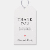 ミニマモダンリスト結婚の感謝メッセージカード ギフトタグ (正面)