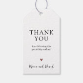 ミニマモダンリスト結婚の感謝メッセージカード ギフトタグ (正面)