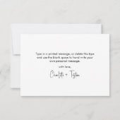 ミニマモダンリスト結婚の感謝ヴァイオレット ノートカード (裏面)