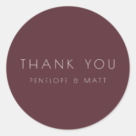 ミニマモダンリスト結婚の感謝Burgundy ラウンドシール