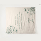 ミニマモダンリスト結婚の背景フローラ引用文 タペストリー (正面(横))