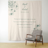 ミニマモダンリスト結婚の背景フローラ引用文 タペストリー (インサイチュ)